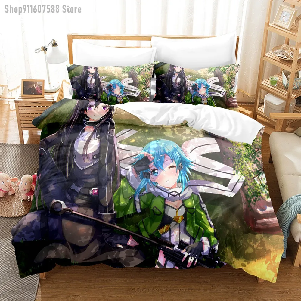 

Sword Art Online Bedding Set Light Novels Fashion Duvet Cover Soft Microfiber Quilt Cover Pillowcase Boys Girls Teens 2/3pc Gift