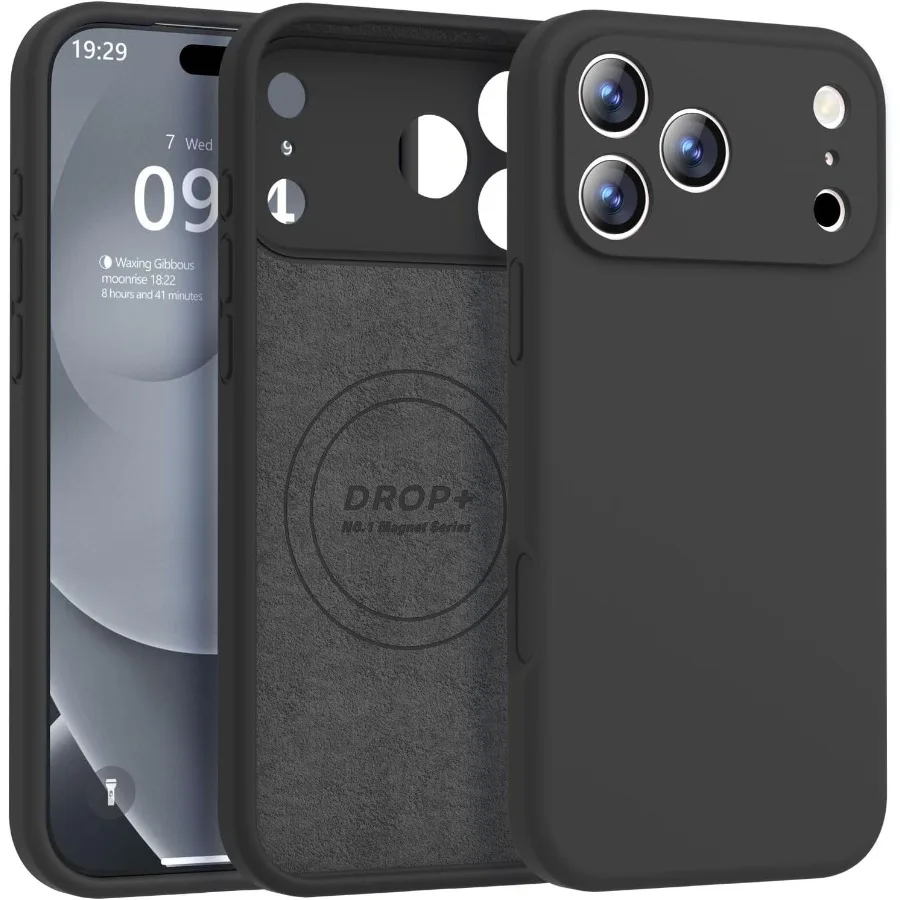 

Magnetic Case for iPhone 17 Pro with Magsafe Compatibility Premium Silicone Satin-Smooth Touch Slim Shockproof Design