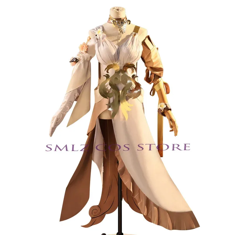 Aglaea تأثيري لعبة هونكاي ستار السكك الحديدية زي Aglaea الذهبي شعر مستعار موحد بدلة كاملة حفلة كرنفال الحدث كون تأثيري الملابس