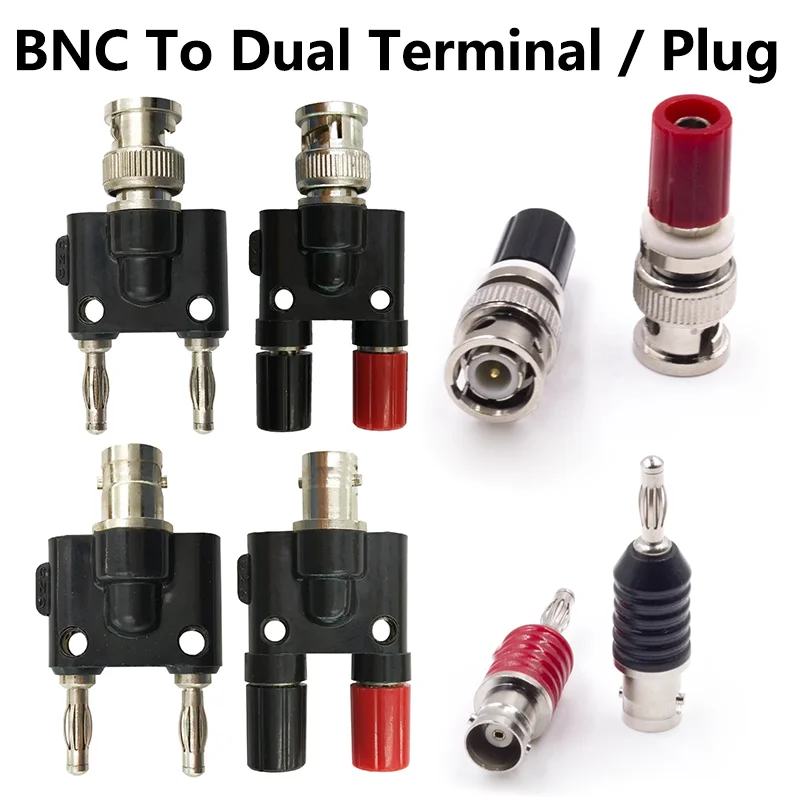 

5PCS 4mm BNC To Banana Plug Socket Q9 Coaxial Female Male Connector Three-way Audio Adapter