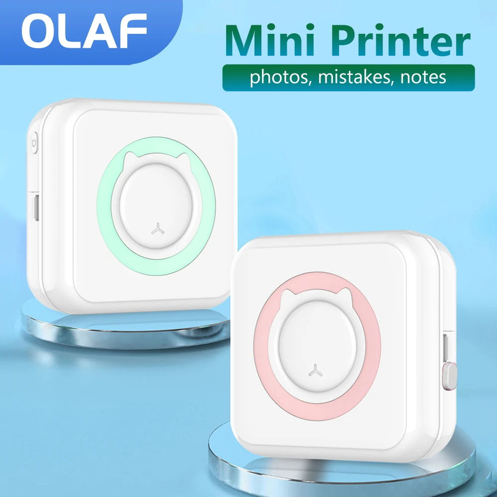 Olaf Mini Printer Portable Thermal Stickers Paper Inkless Bluetooth Wireless Impresora Android IOS Portable Label Printer