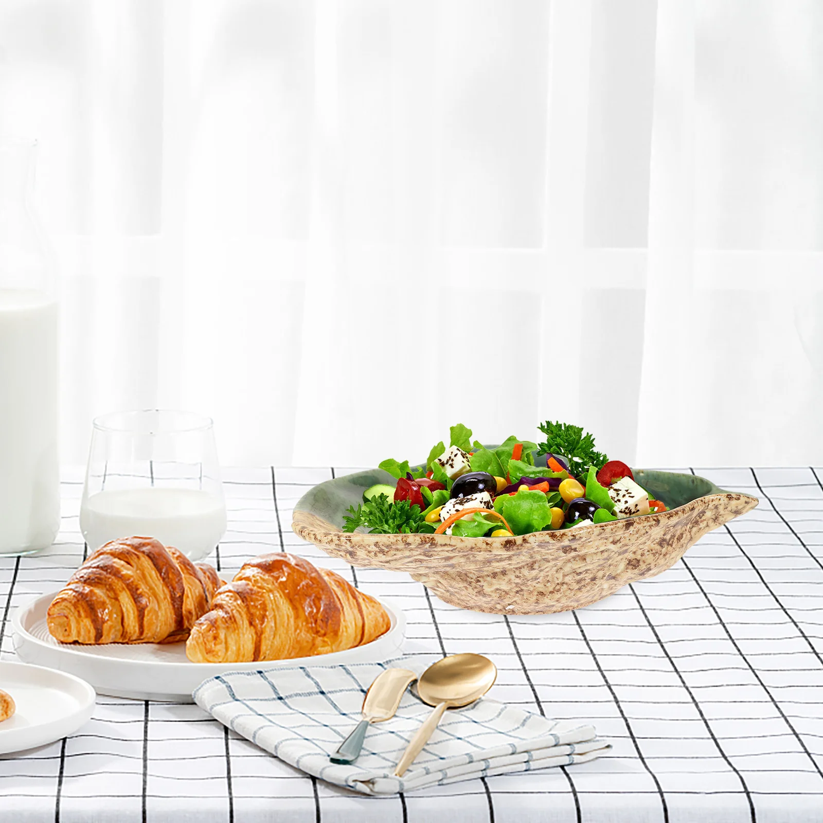 

Shell Style Ceramic Food Plate Smooth Surface for Buffet Dessert Salad Snacks Plates Restaurant Food Plate