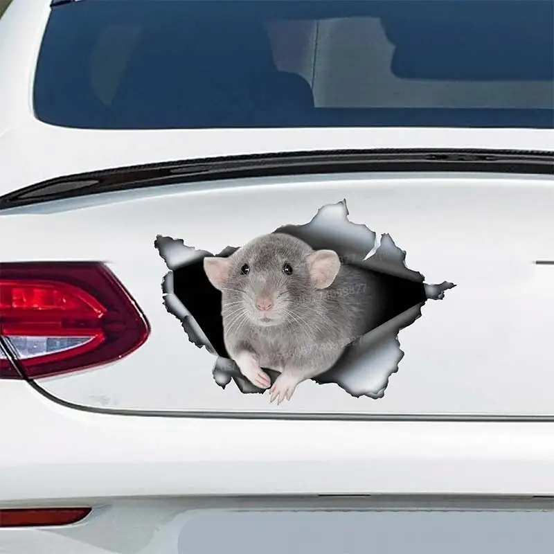 

Gray Dumbo Rat Car Sticker Waterproof Vinyl Decal on Bumper Rear Window Laptop Self-adhesive Decal For Car Accessories SH180