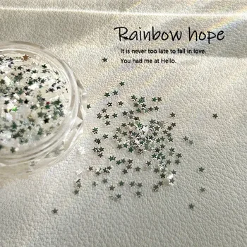 1 상자 반짝 이는 미니 스타 반짝이 얇은 달 피팅 네일 액세서리 수제 웨어러블 네일 재료 장식