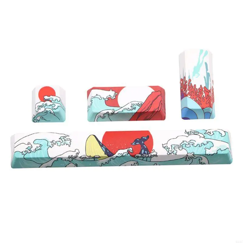 918C DIY อุปกรณ์เสริมคีย์บอร์ดเชิงกลสำหรับวัยรุ่นชาย Sea Coral คีย์บอร์ด Spacebar