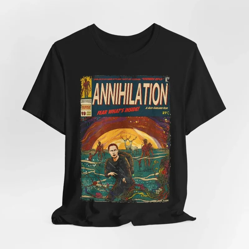Annihilation Movie T-Shirt: Vintage Horror Graphic Tee Summer Men's and Women's Loose and Breathable T-shirt Top