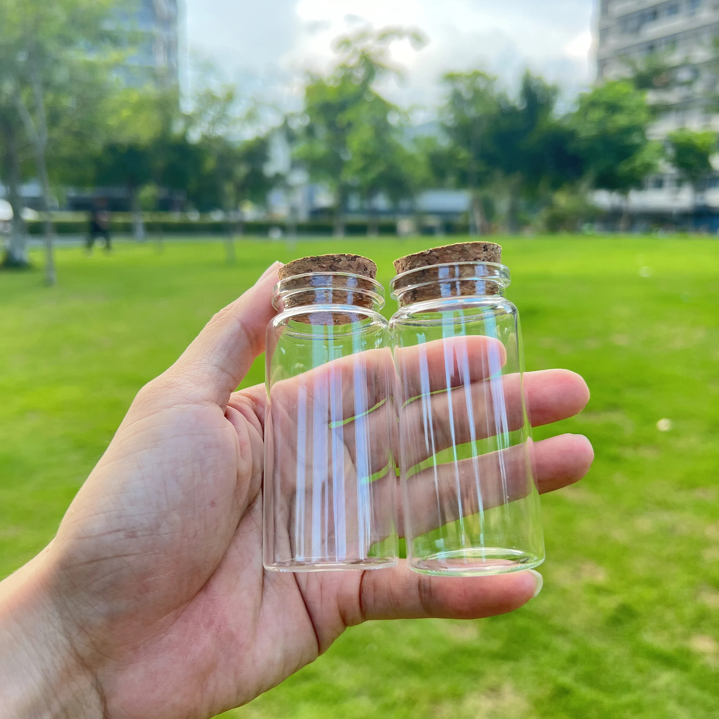 12pcs 15pcs Kitchen Glass tube 37*80mm 60ml Glass Bottle Cork Candy Bottles Empty Spice Bottle transparent DIY Jars Vials