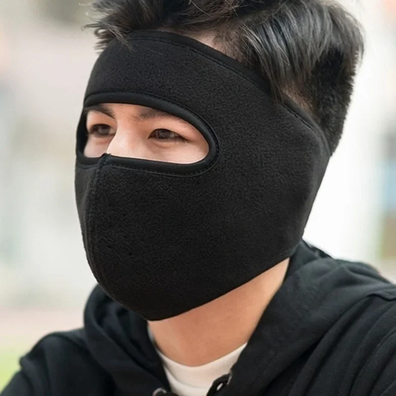 Winter Fleece Motorcycle Face Mask Keep Warm Motocross Windproof Face Shield Hat Neck Warmer Helmet Balaclava Skiing Face Mask