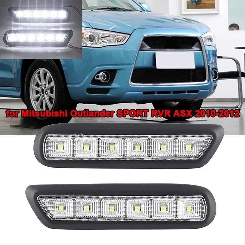 

Car LED Daytime Running Light White Light Waterproof Fog Light Lamp for Mitsubishi Outlander SPORT RVR ASX 2010 2011 2012