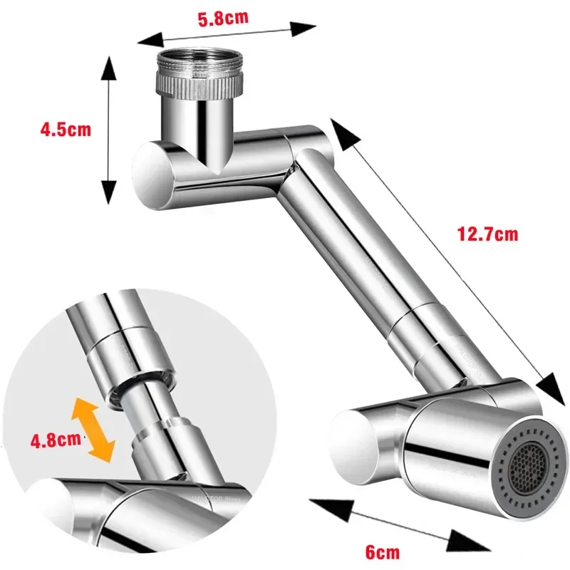 Anti-splash Bubbler Bathroom Accessories Water Saving Faucet Extender 1440° Rotatable Water Tap Nozzle Kitchen Sink Faucet Bath