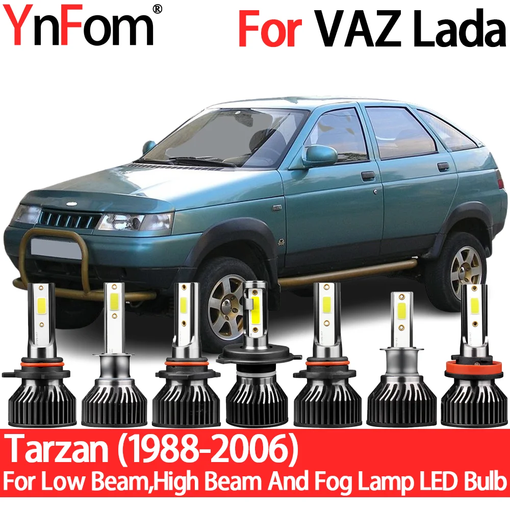 

YnFom For VAZ Lada Tarzan 1988-2006 Special LED Headlight Bulbs Kit For Low Beam,High Beam,Fog Lamp,Car Accessories