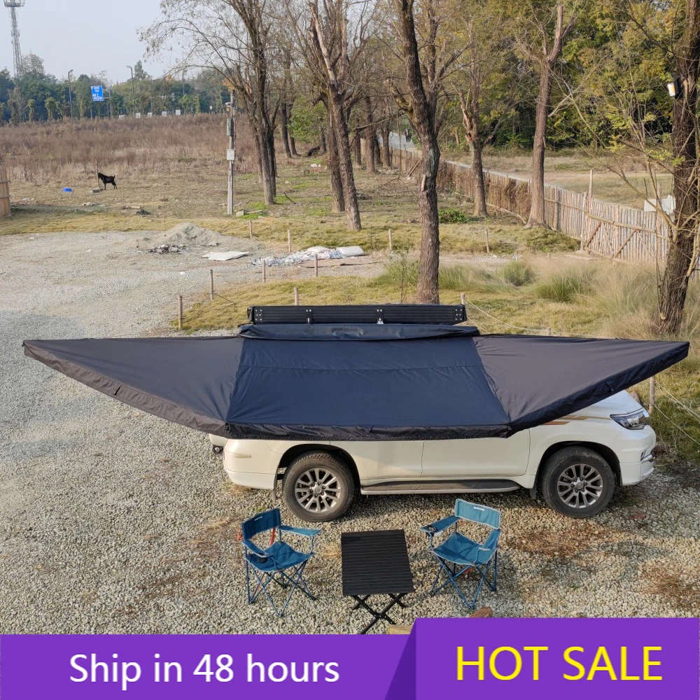 

POWER LEAP180 Degree Awning Car Roof Top Tent Awning Free Standing With Led 4X4 Outdoor Camping Vehicle Awning