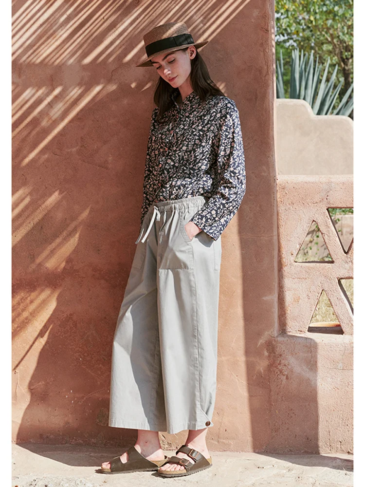 

Женские повседневные брюки из высококачественного хлопка свободного кроя, прямые, широкие штанины, оригинальные Sea Ro ey...