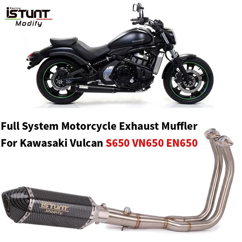 

Full System For Kawasaki Vulcan 650S S650 VN650 EN650 All Years Motorcycle Exhaust Escape Moto Modified With Removable DB Killer