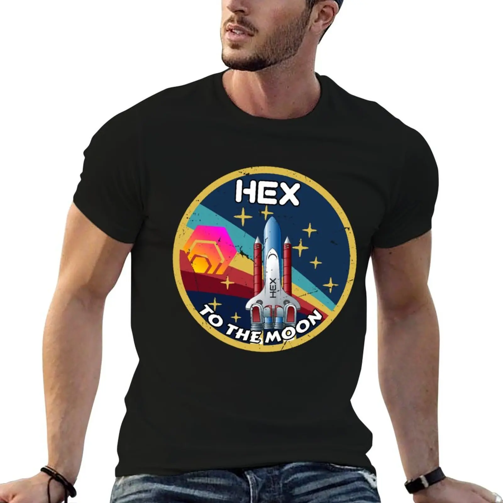 

HEX To The Moon Crypto Space Stake Cryptocurrency Shirt Sweatshirt T-Shirt t shirt for man printed t shirts for man T-Shirt