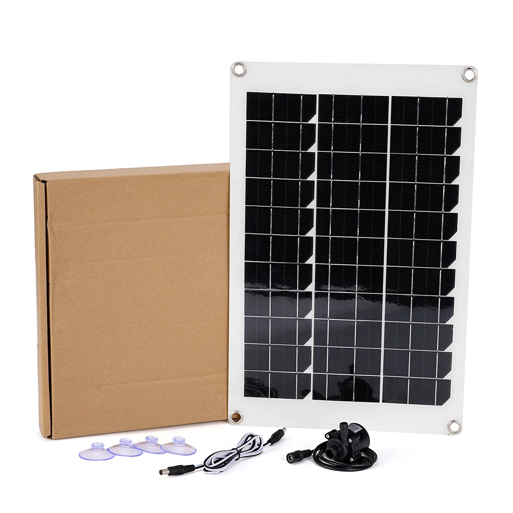 50W solar panel &350L/h mini water pump silent and multi-functional  suitable for courtyard garden fountain decoration