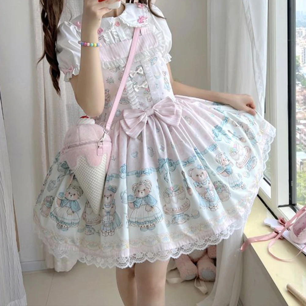 Picture 4: Original Lolita Original Strap Lolita Dress Suspender Bow Cute Japanese Lo Dress Loli  summer clothing for women