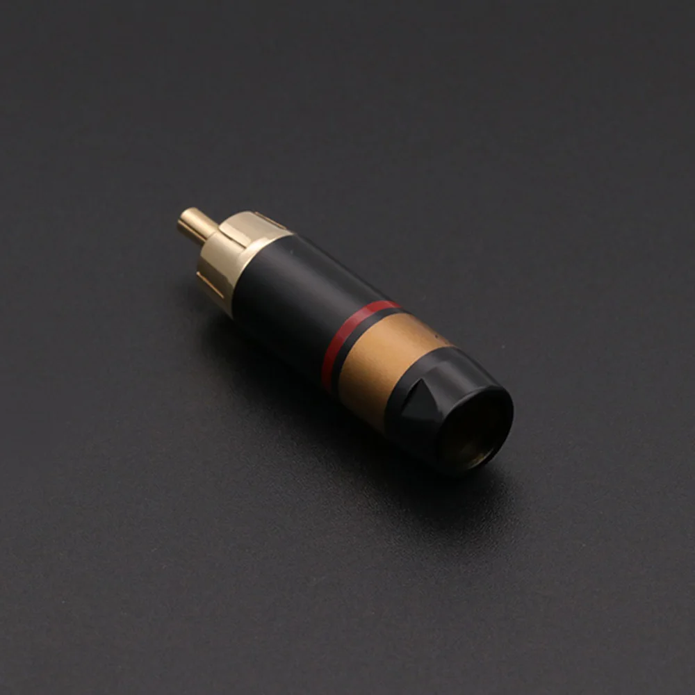 1pair/2pcs RCA Plug Brass RCA male Connector gold plating audio adapter blue&red pigtail speaker plug for 6mm Cable