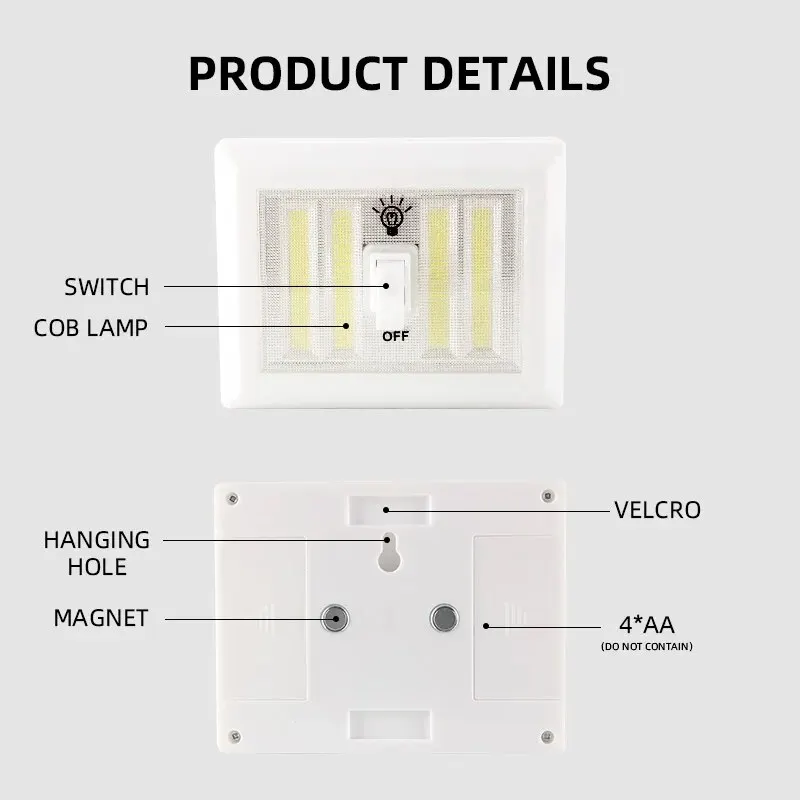 Wall Switch Night Light Corridor LED Lamp Outdoor Camping Hiking Lights Emergency Lamp Closet Lights