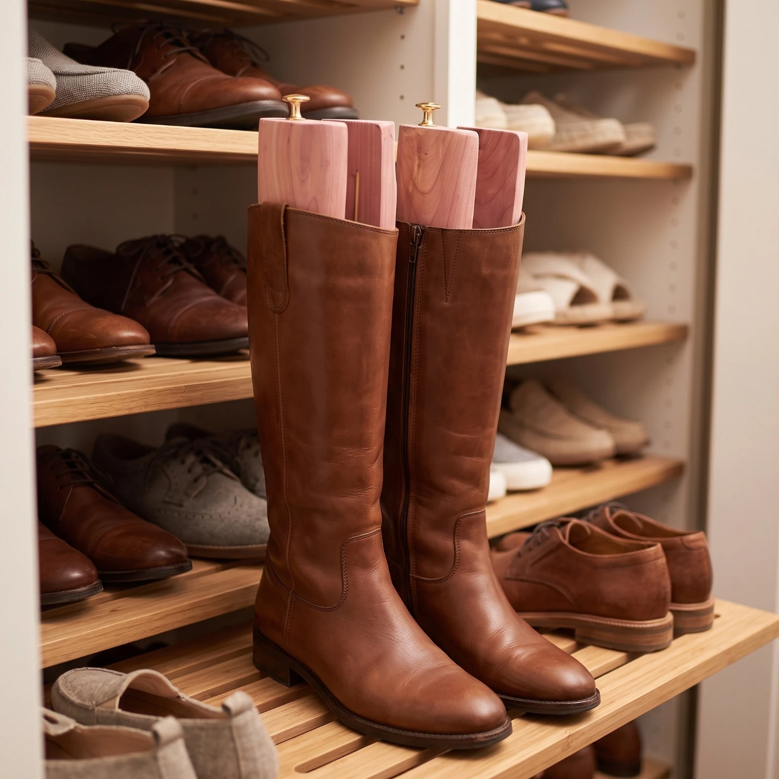 Shoe Tree Cedar - Adjustable Cedar Wood Boot Tree Gold