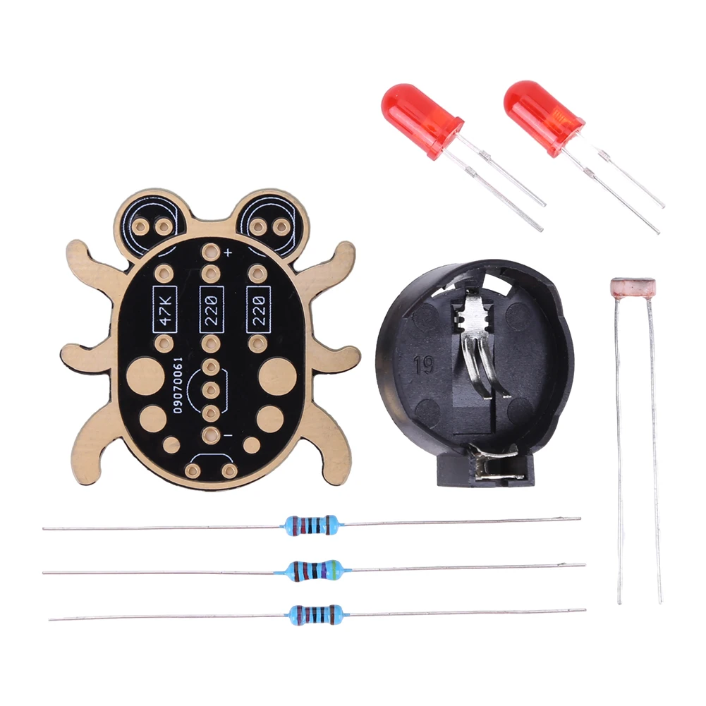 PCB LED Board Beginner تعلم اللحام الممتع Kit الأحمر LED الإلكترونية DIY Kit Beginner Soldering Kit for WeevilEye