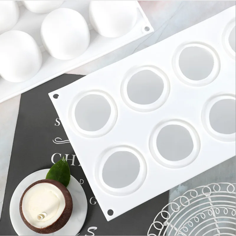8/15 pcs Semi-circular Coconut Mousse Cake Mould Domestic Silicone Mold Baking Tools For Cakes Chocolate Mold Bakery Tools Decor