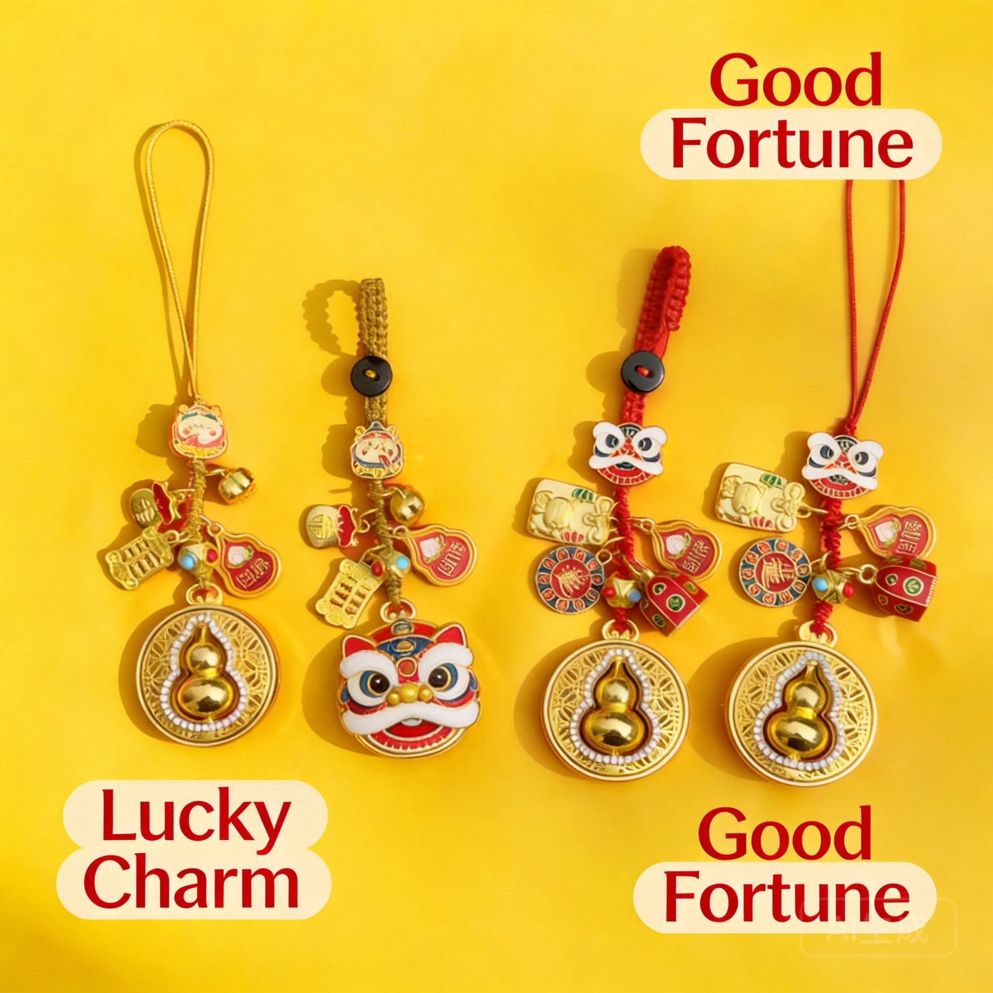 Chinese Style Brass Gourd Keychain Car Key Pendant Bag Ornament Lucky Fortune Auspicious Blessing 2026 Women Gift Good Luck Hang