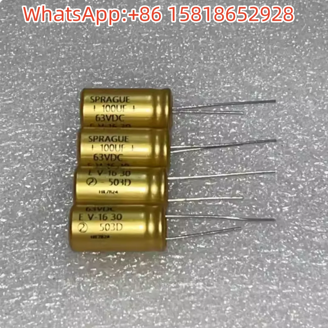 2pcs Gold Series American Sprague 503D 63v100uf Vertical Cathode High-End Aluminum Electrolytic Capacitors