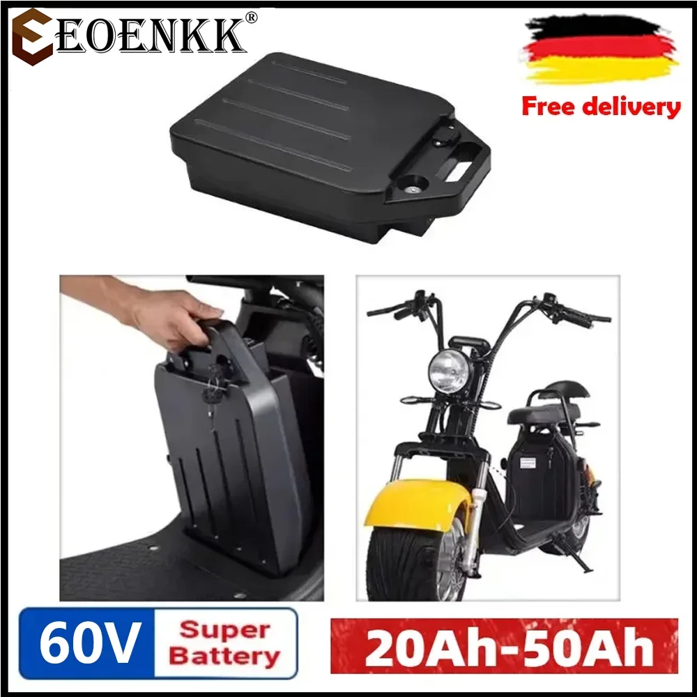 EOENKK Electric Car Lithium Battery Waterproof 18650 Battery 60V 50ah for Two Wheel Foldable Citycoco