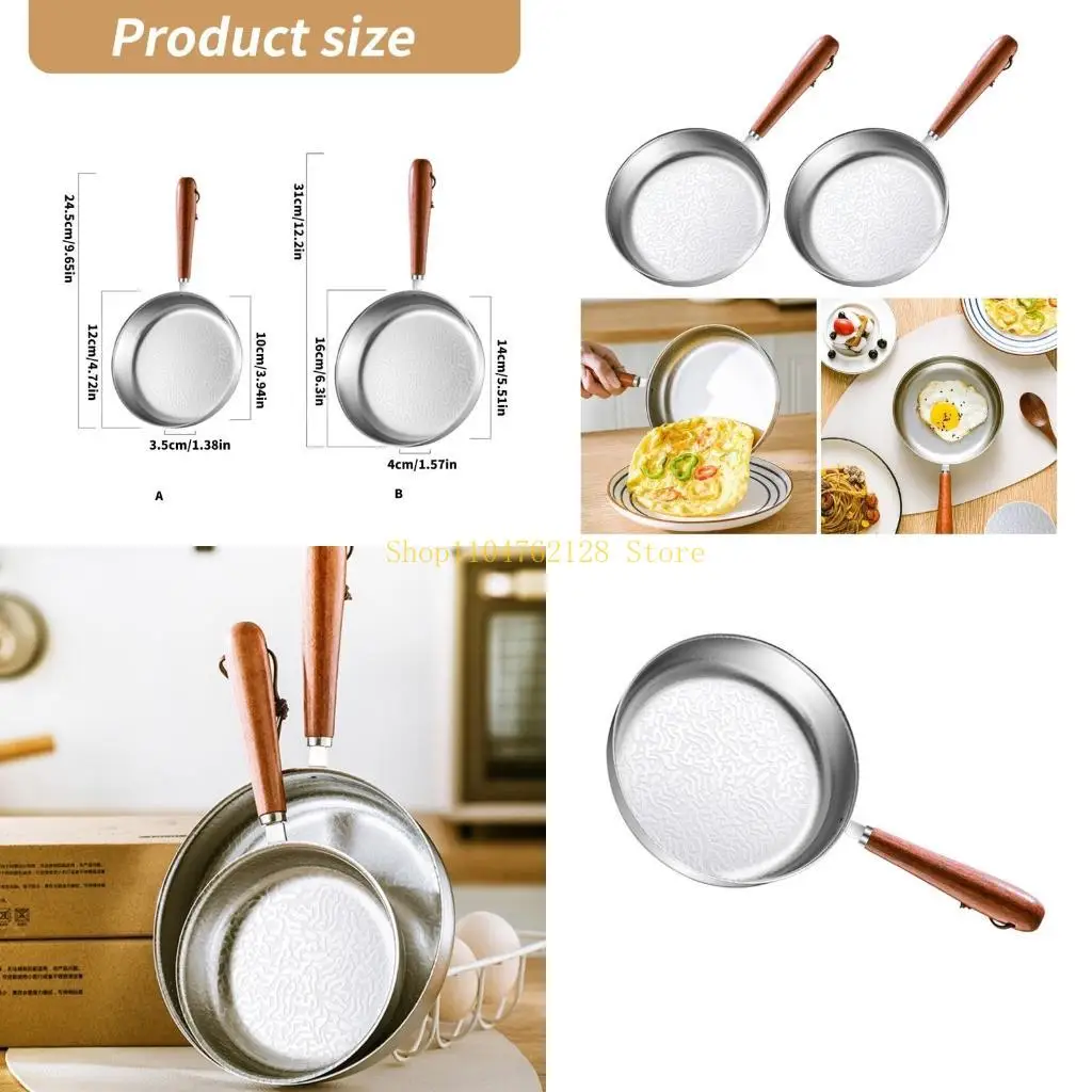 Nonstick Small Frying Pans Stainless Steels Flat Bottom Pans Cooking Pots Kitchen Skillets Cookware Easy to Clean best sale