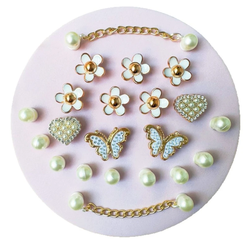 New Stylish and elegant Shoes JIBBITZ Charms Set Elegant Detachable DIY  Fashion Accessories for Clogs Ideal for Gifting on Part