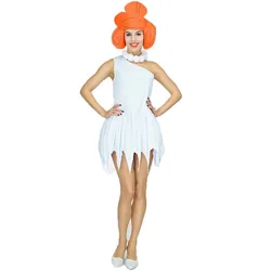 Womens Wilma Flintstone Costume Men's The Flintstone's Barney Rubble Costume Party Caveman Cosplay Halloween Costumes for Adult