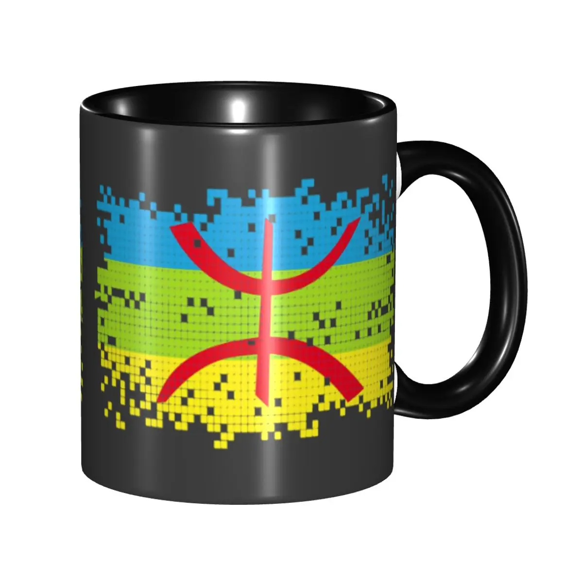 

Kabyle Amazigh Flag Coffee Mug DIY Personalized Berber Proud Ceramic Mug Creative Gift
