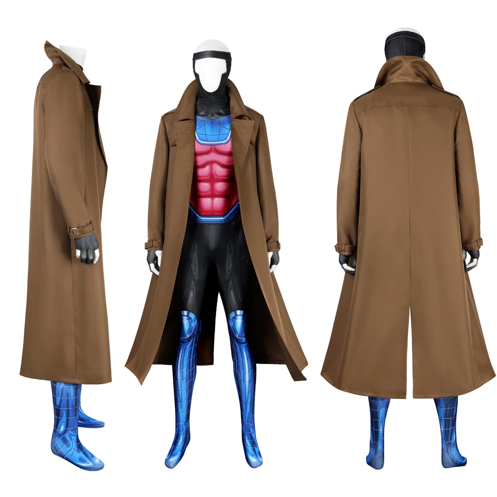 Costume Cosplay Gambit della polizia X 97 di alta qualità Cos Remy Etienne Lebeau Halloween Comic-con Party Carnival Masquerade Props Gift