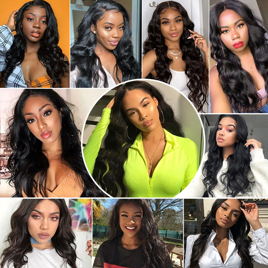 Body Wave 3/4 Bundles With Closure 4x4 13x4 Hd Frontal 38 40 Inch Brazilian Remy Hair Extensions Weave 100% Human Hair Bundles