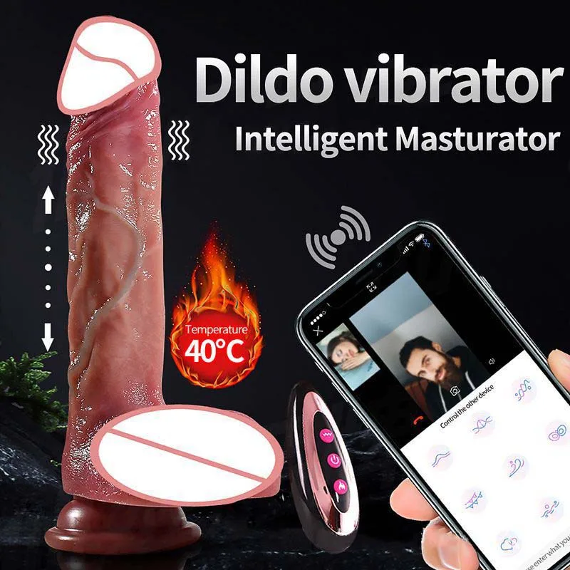 Vibrating Dildo With Suction Cup Telescopic Dildo For Women Wireless Silicone Cock Realistic Artificial Penis Toys For Women