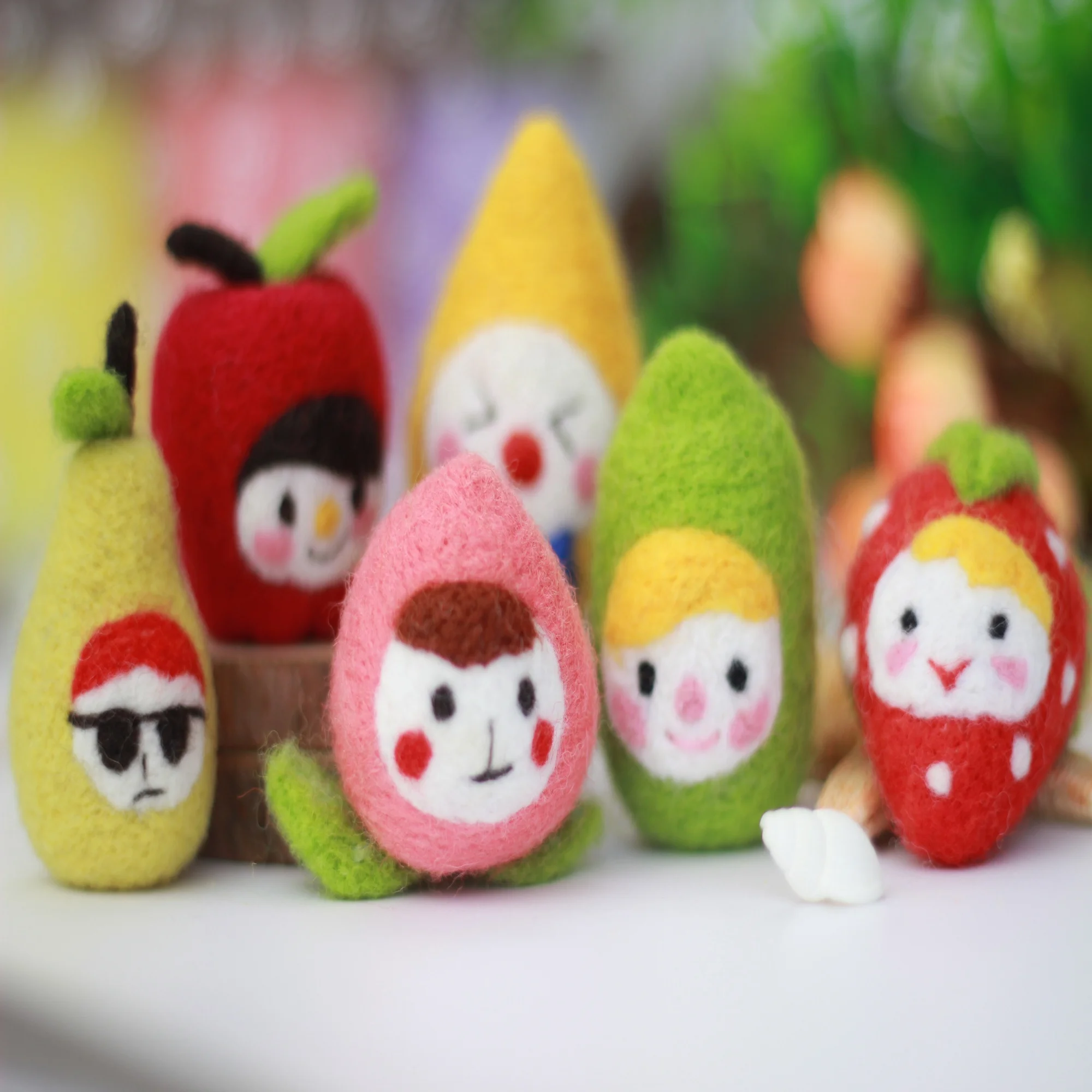 Fruit Shape Felting Craft Beginners 3D Figures Characters DIY Kit Do It Yourself Toy Supplies Set