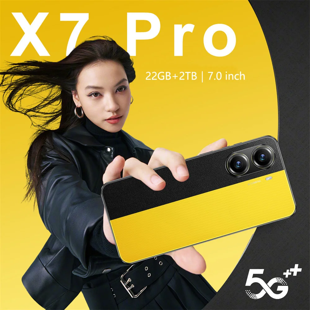 2026 جديد X7 Pro 7.0 بوصة 22 جيجابايت + 2 تيرا بايت الإصدار العالمي بطاقة ذكية مزدوجة أندرويد 8000 مللي أمبير في الساعة وظيفة التعرف على الوجه #1
