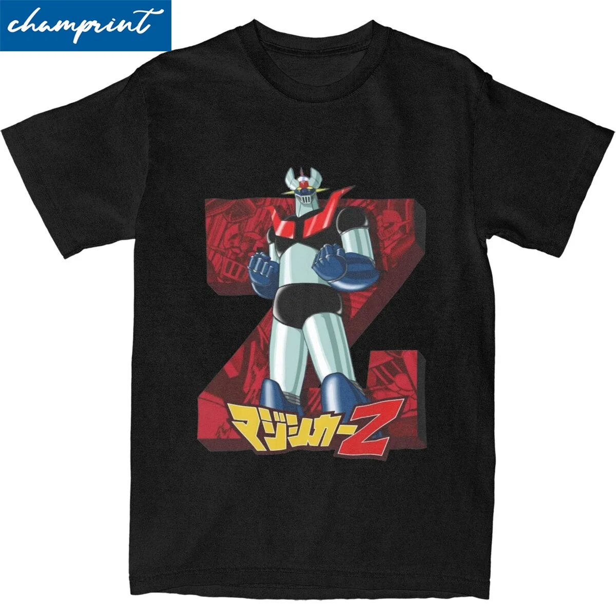 Hip Hop Mazinger Z Grendizer T-Shirt Men's Cotton Short Sleeve Ufo Robot Anime Crewneck Top Tee