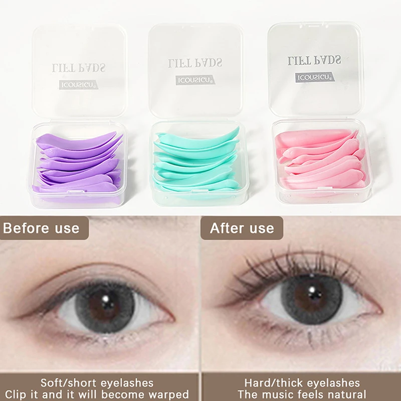 5Pairs/Box Free Glue Silicone Eyelash Perm Rod Sticky Lash Lift Pads 3D Eyelash Curler Makeup Accessories Makeup Tools