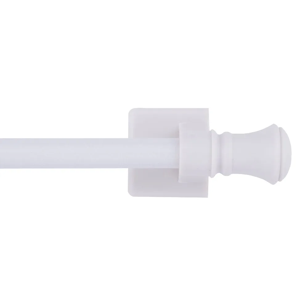 Magnetic Curtain Rod for Windows 7/16 Inch Diameter Adjustable from 16 to 28 Inches Strong Hold Tension Rod No Drill Needed Easy Installation for Sheer Blackout Curtains Drapes Valance White Finish Modern Window