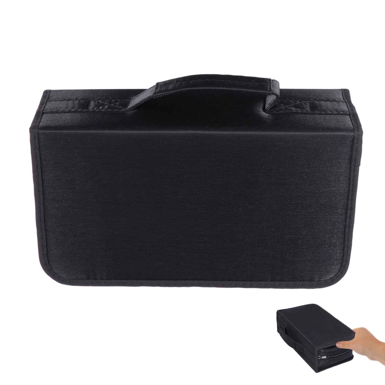 

Cd Bag Large Capacity Smooth Moistproof Organizer Dvd Storage Pouch Handheld Cloth Case For Home Car Use Grey