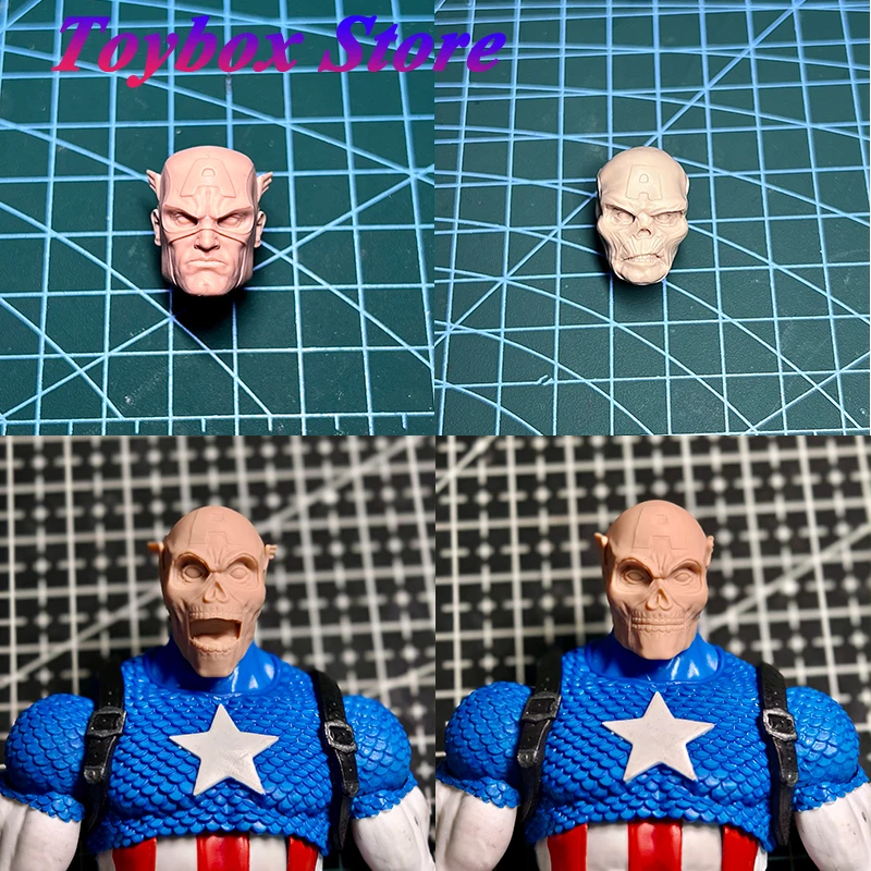 Original White Model Collection 1/12 Red Skull Anime Captain American Unpainted Head Sculpt For 6