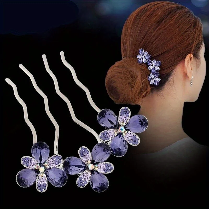 

Fashionable Insert Comb Maruko Head Pan Hair Comb Flower Hairpin Headwear Retro Haircomb