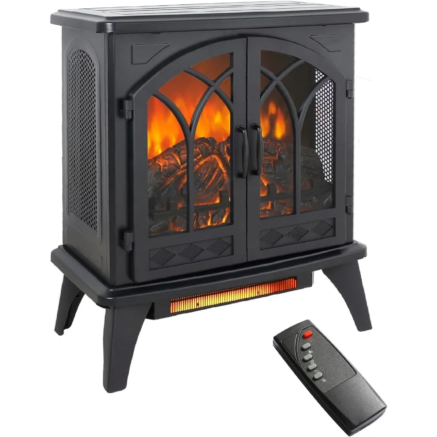 

24, отдельно стоящий обогреватель для электрического камина с реалистичным пламенем, таймером дистанционного управления, регулируемой яркостью, термостат, перегрев