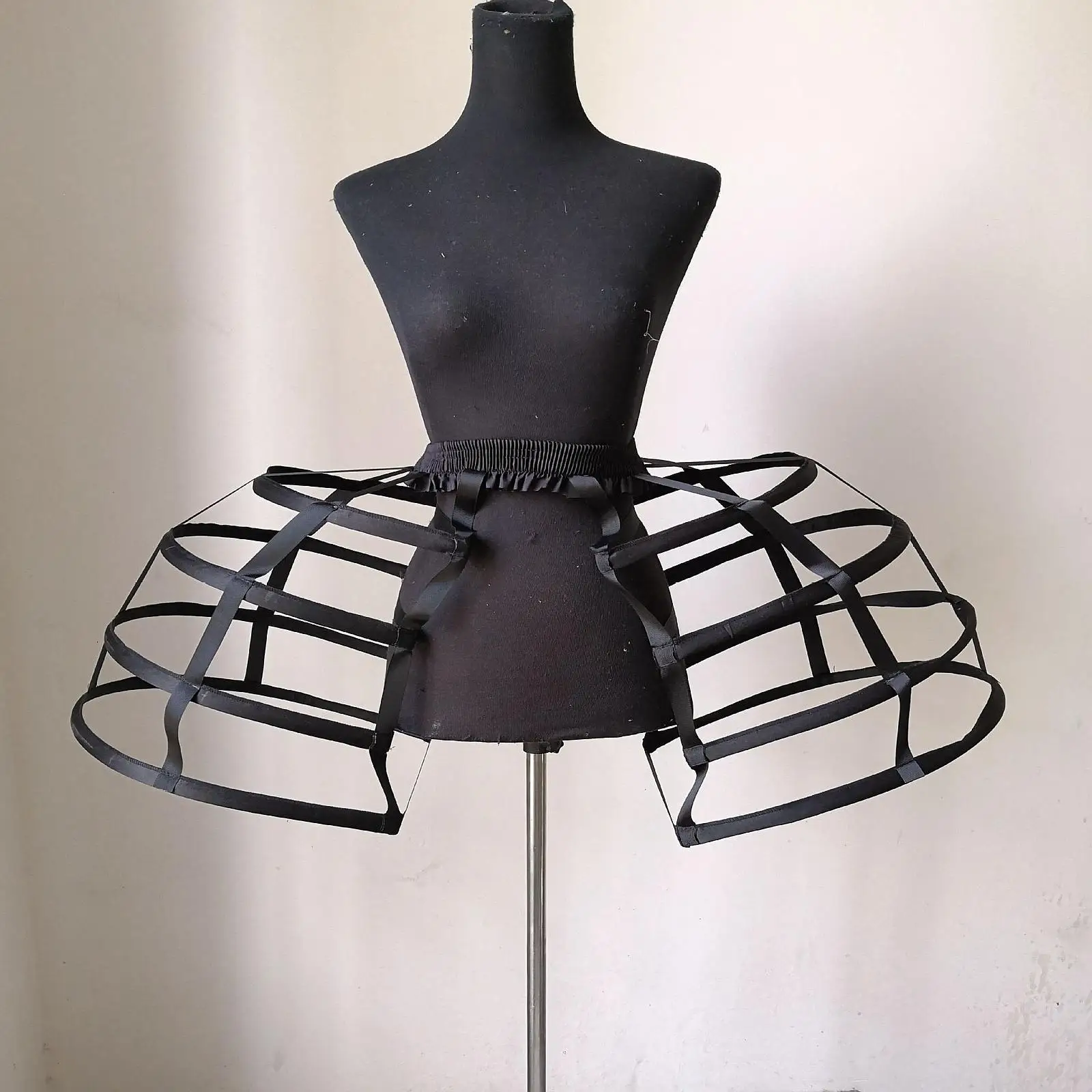 

Cage Hoop Skirt Bilateral Petticoat Lolita Crinoline Underskirt Cage Pannier for Women Gown Prom Dress Cosplay Costume Party