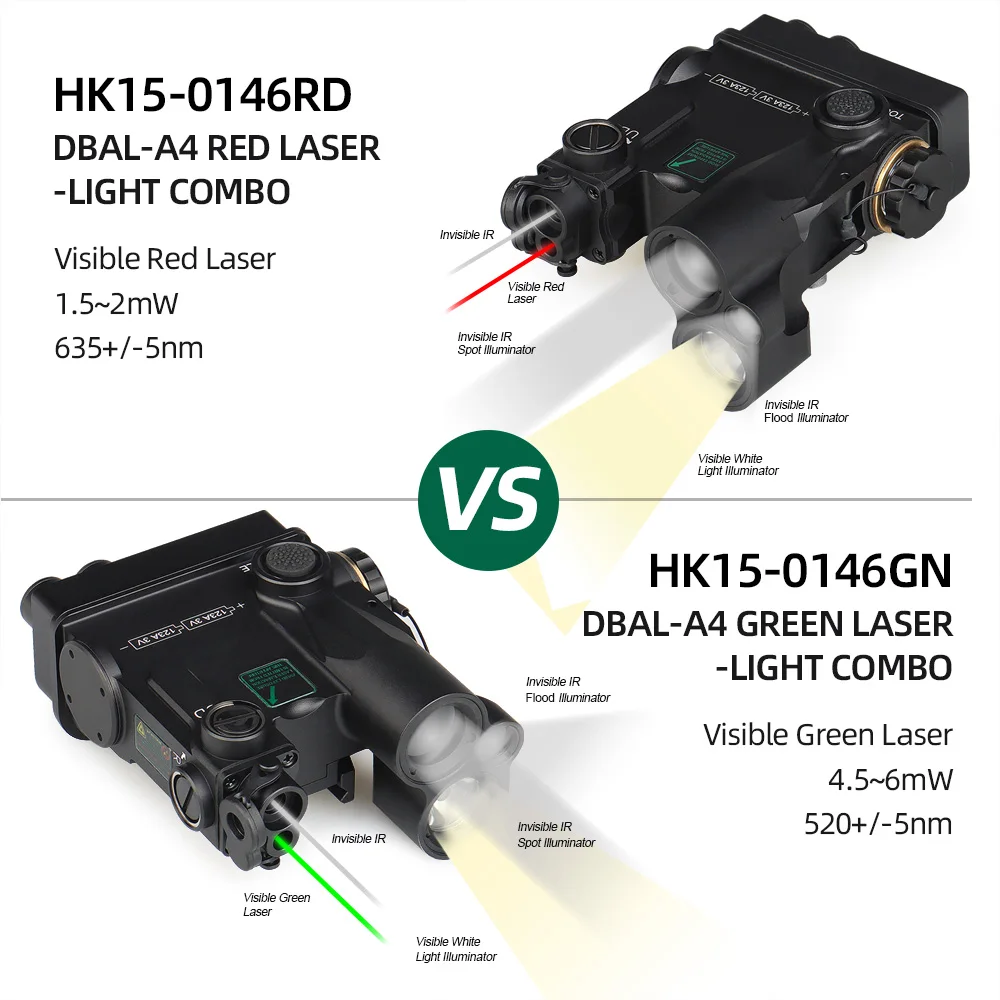 Tactical DBAL-A4 LASER Dbal A4 Dual Beam Aiming Laser With Visible/Infrared Laser/infrared spot/Flood Illuminator/tactical light