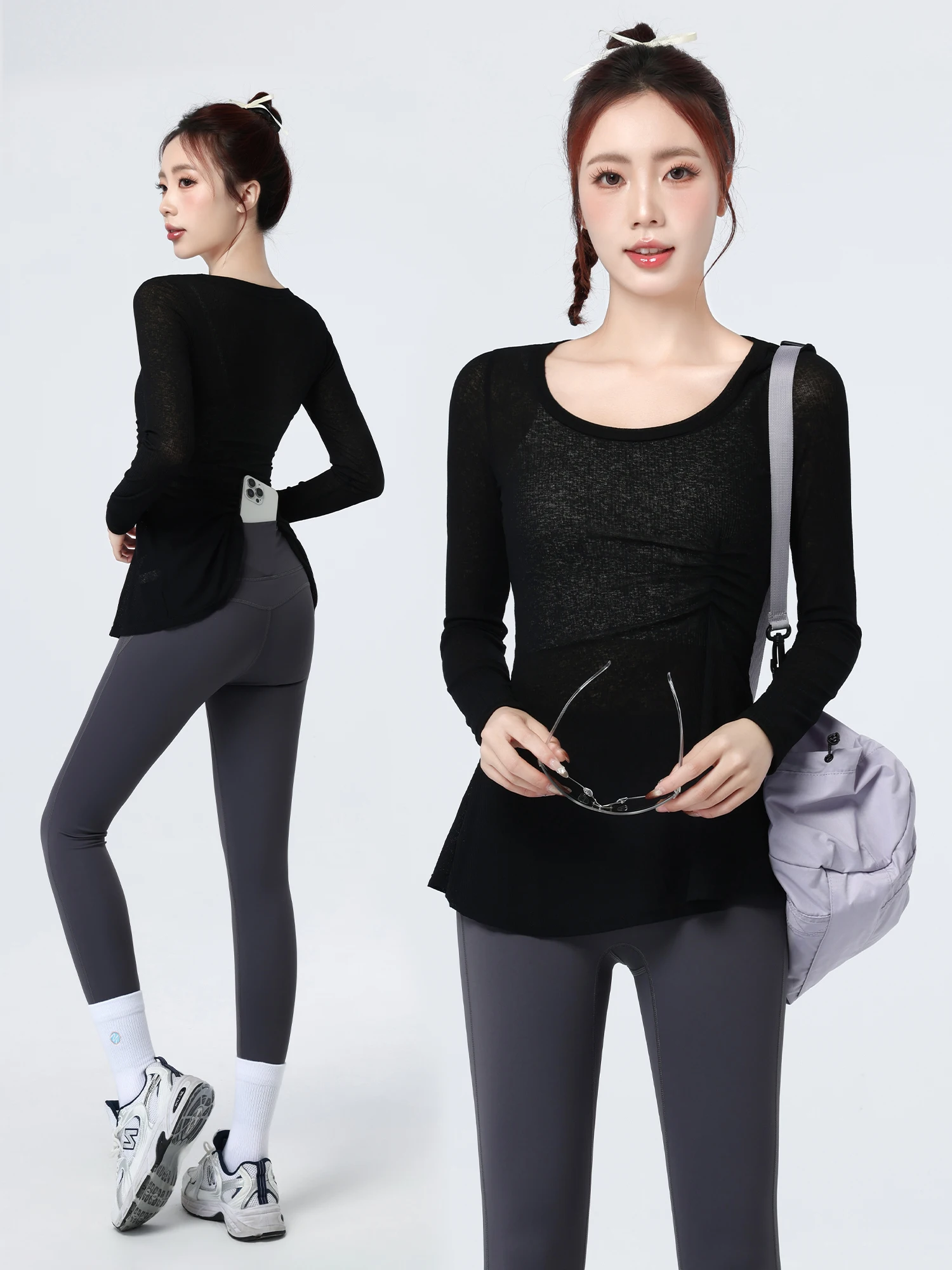 

Женский комплект одежды для йоги и фитнеса, весна 2026, новинка, для пилатеса, профессиональных тренировок, тонкий, с длинным рукавом, дышащий, для носки поверх одежды