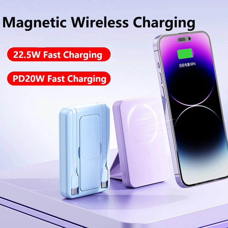 

10000mAh Magsafe Power Bank Magnetic Wireless Powerbank 22.5W Fast Charger for iPhone Xiaomi Samsung Portable Induction Charger