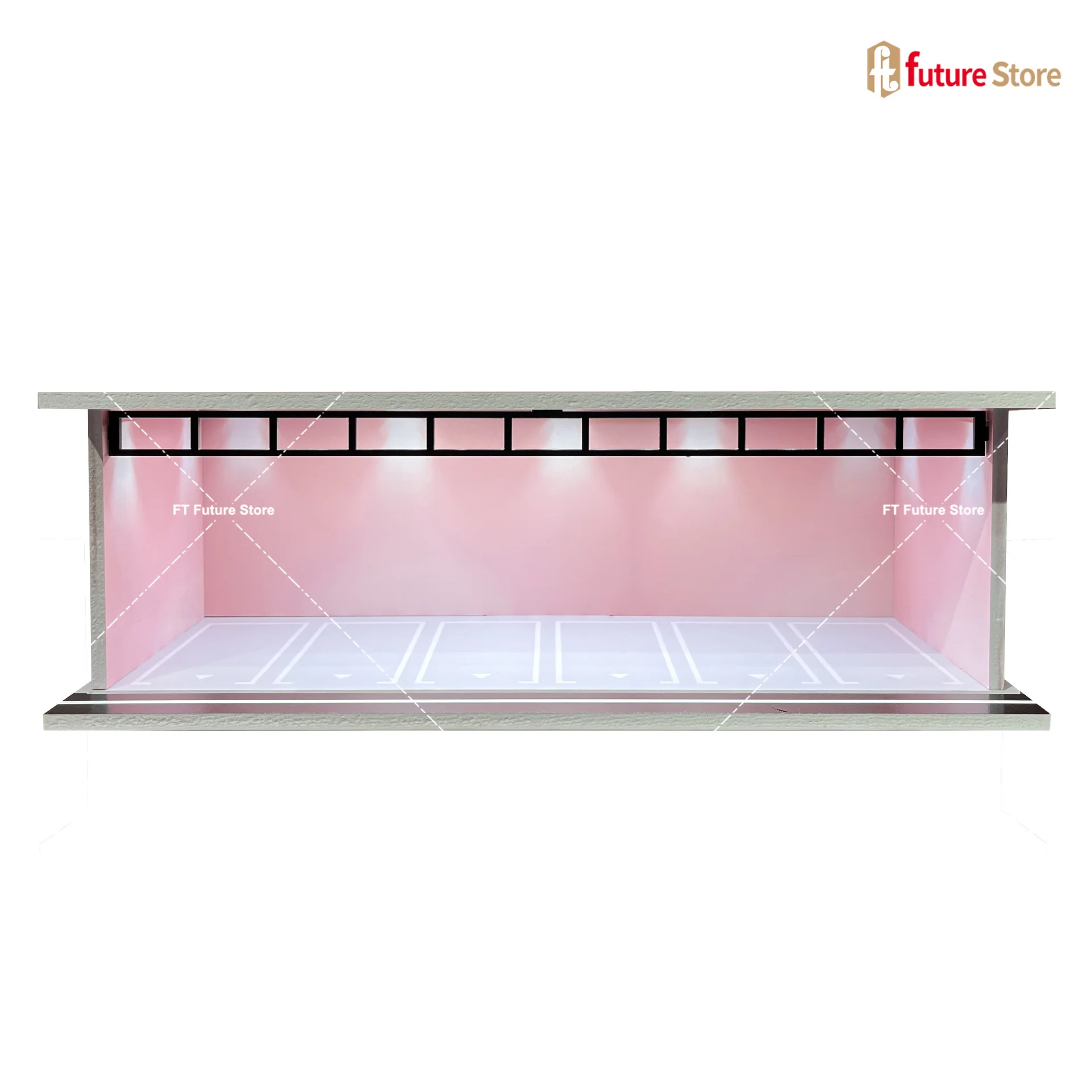 1/64 Schaal Garage Scène Model Verlichting Gemonteerd Parkeerplaats Diorama Parkeerplaats voor Miniaturen Figuur Auto's Display
